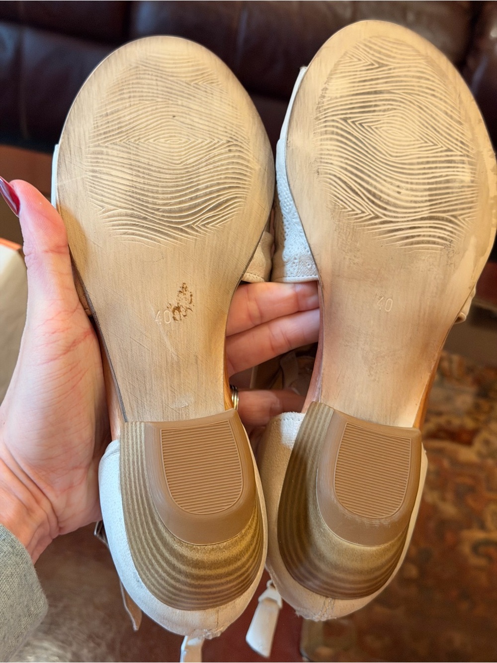 NWT! Miz Mooz Cream Leather Slingback Sandals - Picture 9 of 12